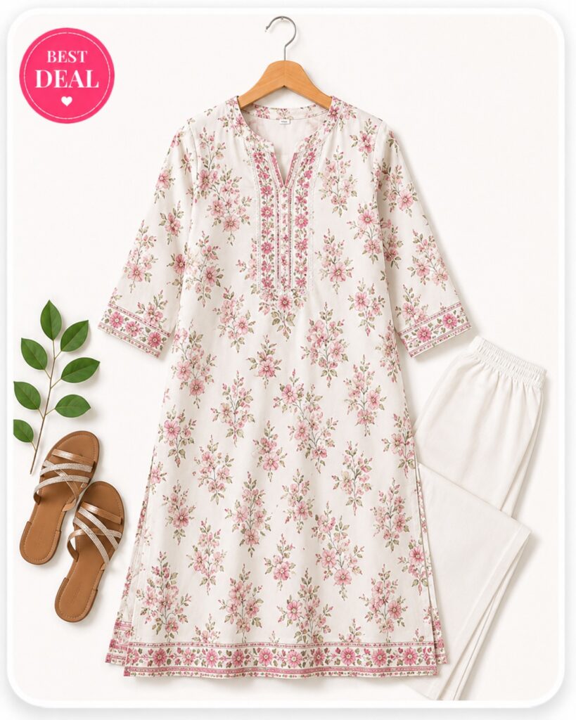 BIBA Women Printed Straight Kurti