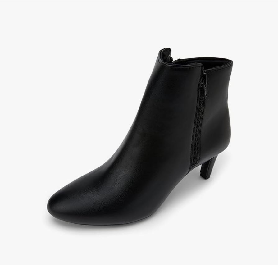 ELLE Women's Pointed Toe Kitten Heel Ankle Boots