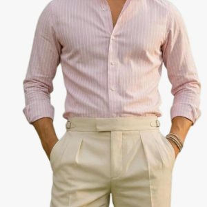 IndoPrimo Men's Slim Fit Striped Cotton Shirt