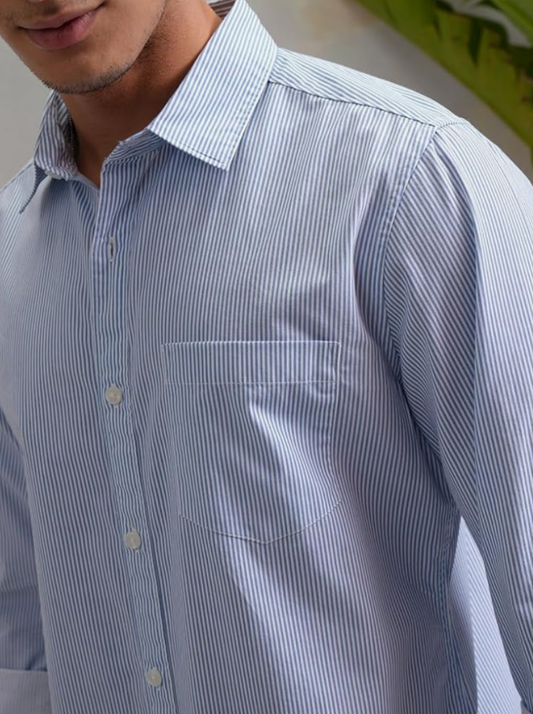 Highlander Men's Slim Fit Striped Casual Shirt