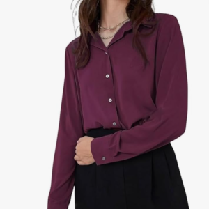 Greciilooks Women's Oversized Button-Down Crop Shirt