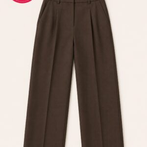 Women's Black High-Waist Wide Leg Formal Trousers