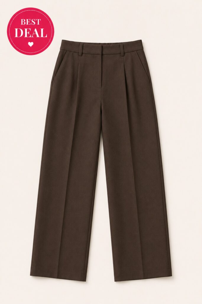 Women's Black High-Waist Wide Leg Formal Trousers
