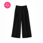 Women's Black High-Waist Wide Leg Formal Trousers