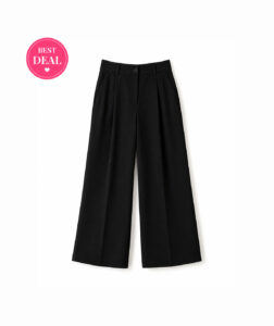 Women's Black High-Waist Wide Leg Formal Trousers