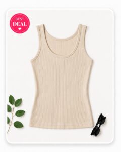 GLARE & BLAIR Women's Ribbed Sleeveless Crop Tank Top