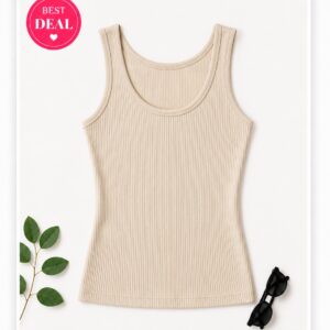 GLARE & BLAIR Women's Ribbed Sleeveless Crop Tank Top