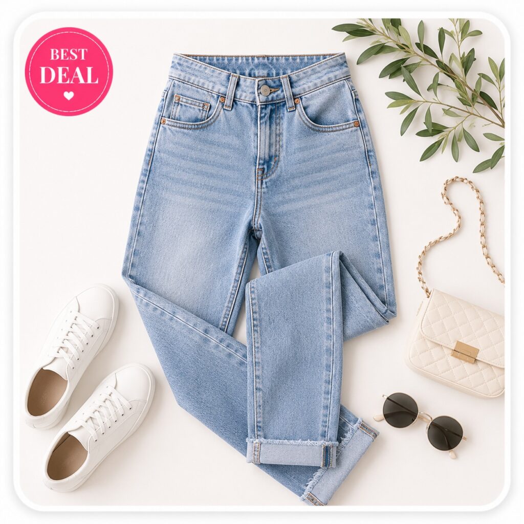Ben Martin Women's High Waist Baggy Jeans