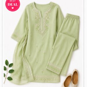 Myx Women's Embroidered Anarkali Kurta Set with Organza Dupatta