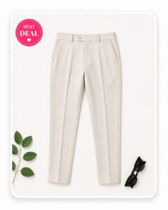 Arrow Men's Off White Tapered Fit Pants