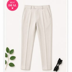Arrow Men's Off White Tapered Fit Pants