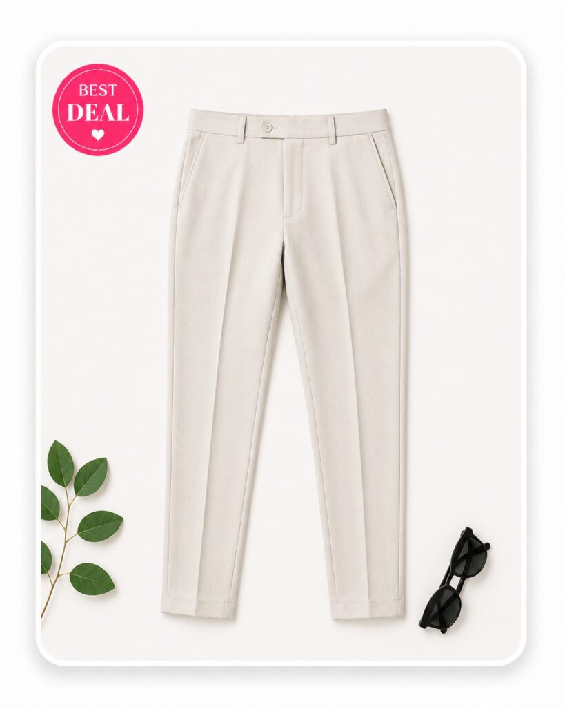 Arrow Men's Off White Tapered Fit Pants