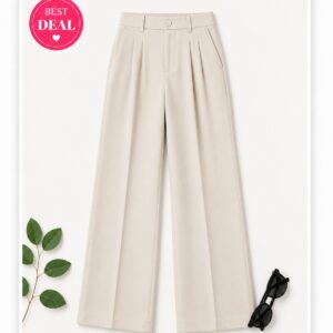 Elendra Women's High-Waisted Wide Leg Pleated Pants