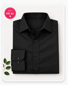 Peter England Men's Black Shirt