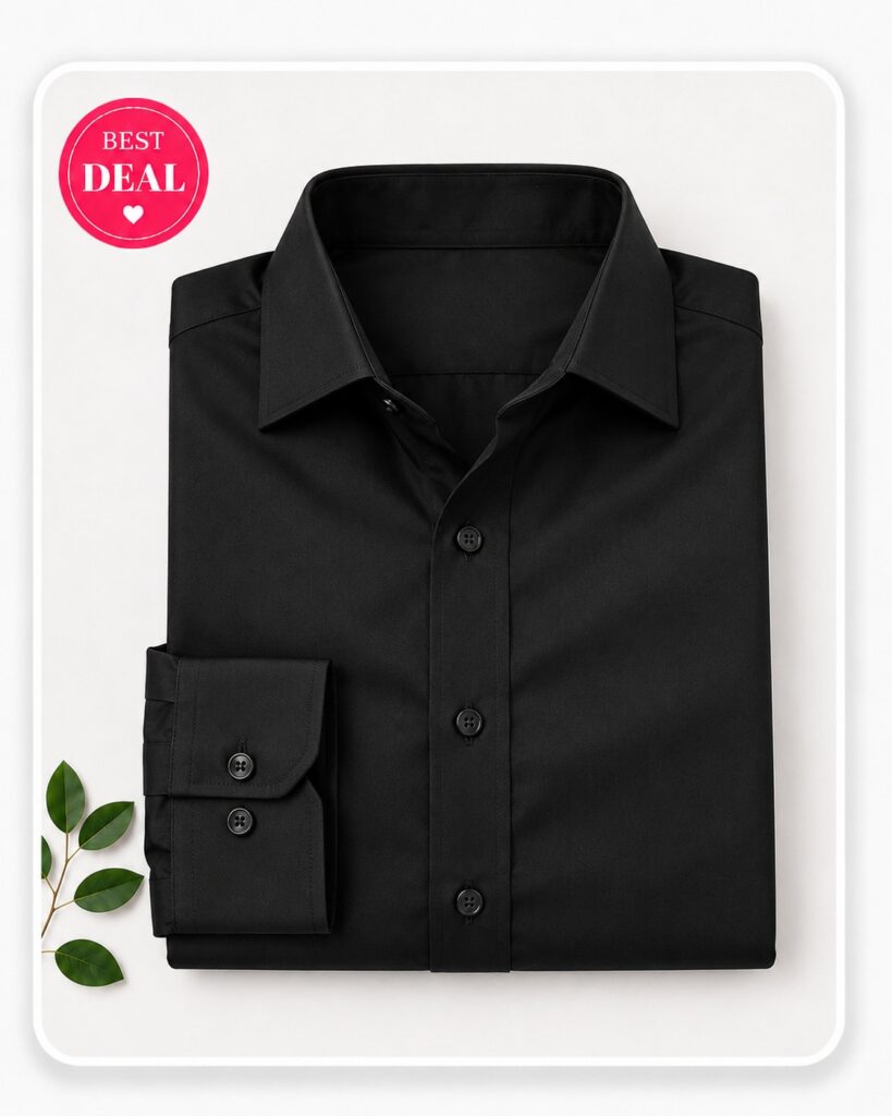 Peter England Men's Black Shirt