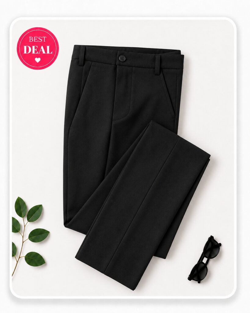 Peter England Men BLACK TROUSER